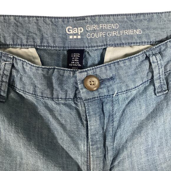 Gap Girlfriend Style Chambray Light Blue Chino Pant Women's Size 8/29 - Picture 2 of 11
